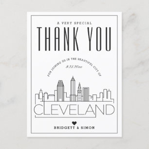 Postal Cleveland Wedding   Obrigados para o Vindo! Cartão
