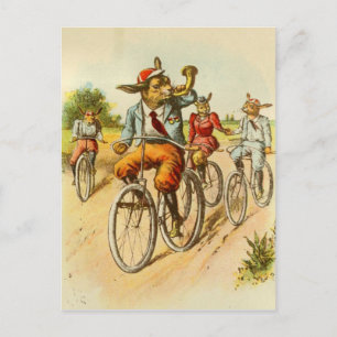 Postal Coelhos do vintage que montam o cartão das