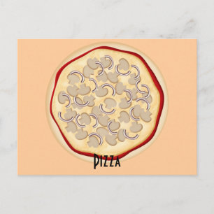 Postal Cogumelos e cebolas Pizza Cartão de Receita