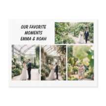 Colagem de Fotos de Casamento Moderna em Cartão Po