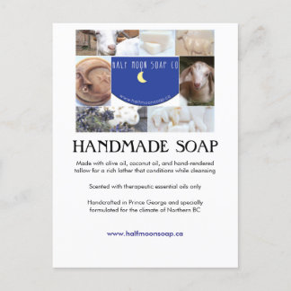 Postal Colagem do cartão de informação soap Half Moon