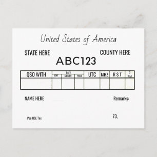 Postal Contatos de Operadores de Rádio Amador de Cartão Q