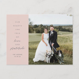 Postal Corações Cheios de Foto Casamento Obrigado Cartão