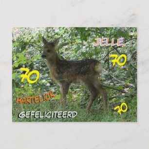 Postal Corça na Floresta Cust. Cartão de Aniversário de 7