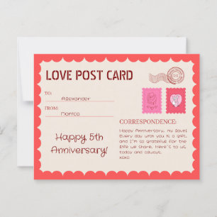 Postal Correio de Aniversário do Cartão de Posto de Amor
