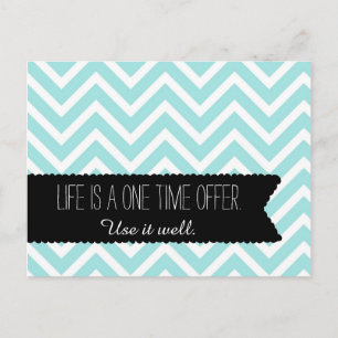 Postal Cota LIFE Blue Chevron - Motivational - Cartão pos