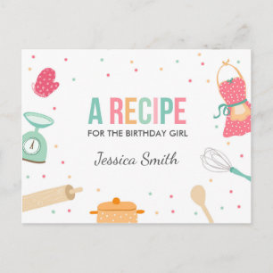 Postal Cozinhar aniversário Cartão de receita Festeira Co