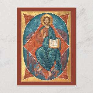 Postal Cristo no Cartão de Oração Glória