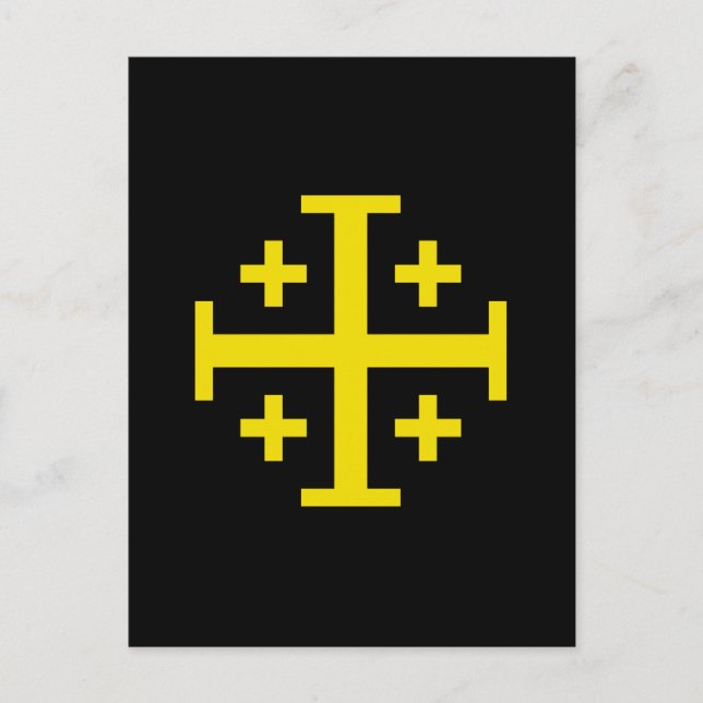 Postal Cruz de Jerusalém Cruz Quíntupla de Cristo Cartão  (Frente)