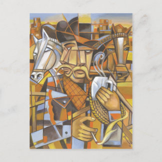 Postal Cubo de cowboy Cartão de Arte Original