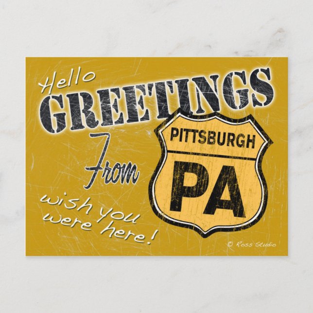 Postal Cumprimentos do cartão de Pittsburgh Pensilvânia (Frente)