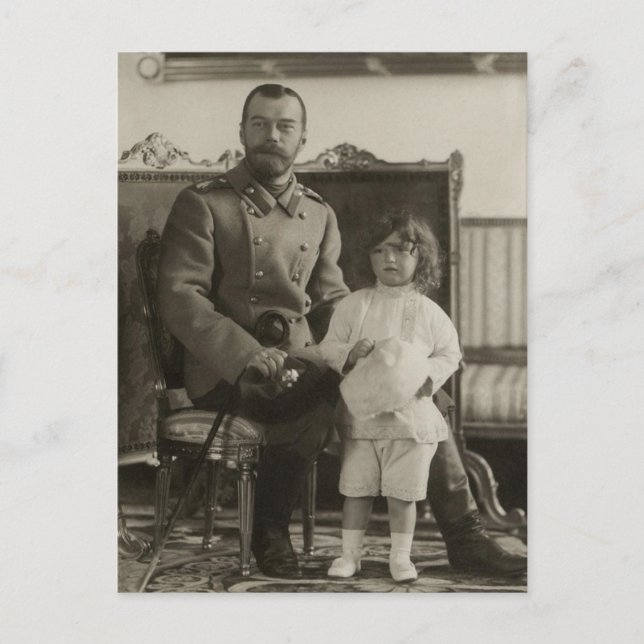 Postal Czar Nicolau, Czarevich Alexis da Rússia Cartão Po (Frente)