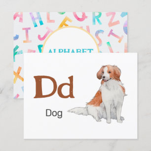 Postal D é para Cachorro - Cartão Flash Alfabético