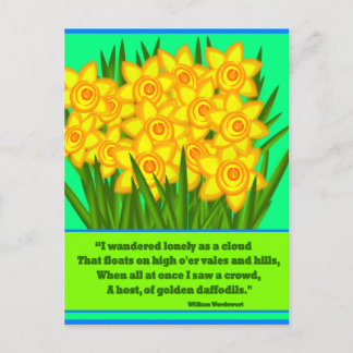 Postal Daffodils poema, cartão