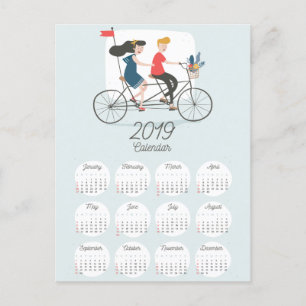 Postal De Anúncio cartão personalizado calendário do ano 2019 novo