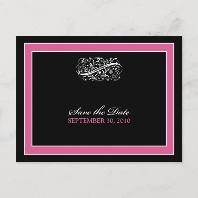 Postal De Anúncio {custom} Simplesmente Elegante Salve a Data Cartão (Frente)
