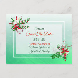 Postal De Anúncio O casamento no inverno pensou em salvar o cartão p