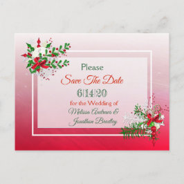 Postal De Anúncio O casamento no inverno pensou em salvar o cartão p