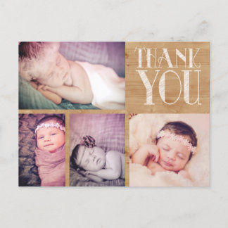Postal De Anúncio Rustic Baby Obrigado Cartão Fotográfico Postado