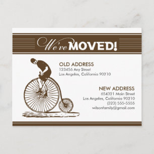 Postal De Anúncio {TBA} CARTÃO POSTAL: Mudamos! Bicicleta Antiga
