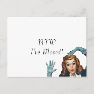 Postal De Anúncio Trabalho Home novo do vintage do cartão eu movi o