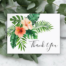 Postal De Anúncio Tropical Watercolor Muito Obrigado Cartão