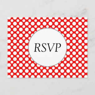 Postal De Convite Bolinhas Brancas Personalizadas RSVP no Cartão Pos