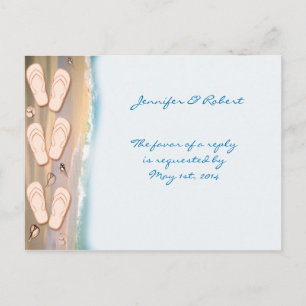 Postal De Convite Chinelos no cartão da praia RSVP