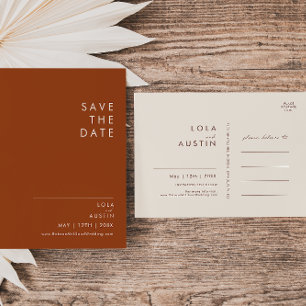 Postal De Convite Deserto Simples   Terracota Save The Date Cartão P