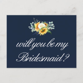 Postal De Convite girassóis será meu cartão da Bridesmaid