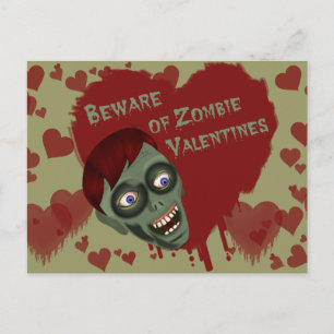 Postal De Festividades Beware do cartão dos namorados do zombi