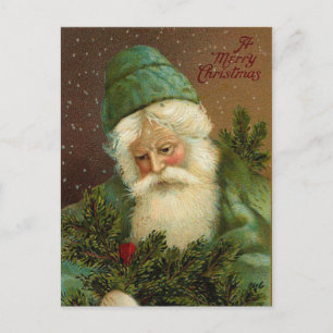 Postal De Festividades Cartão alemães do Natal do papai noel
