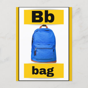 Postal De Festividades cartão alfabético (com imagem real)