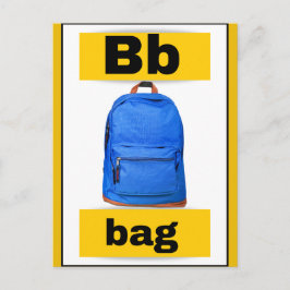 Postal De Festividades cartão alfabético (com imagem real)