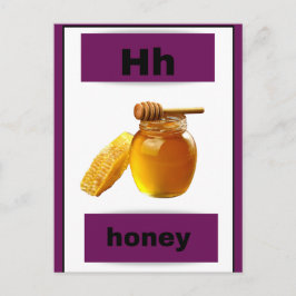 Postal De Festividades cartão alfabético (com imagem real)