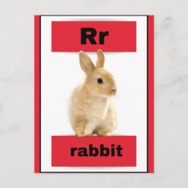 Postal De Festividades cartão alfabético (com imagem real)