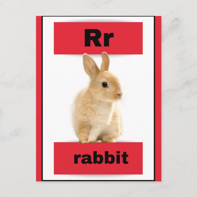 Postal De Festividades cartão alfabético (com imagem real) (Frente)