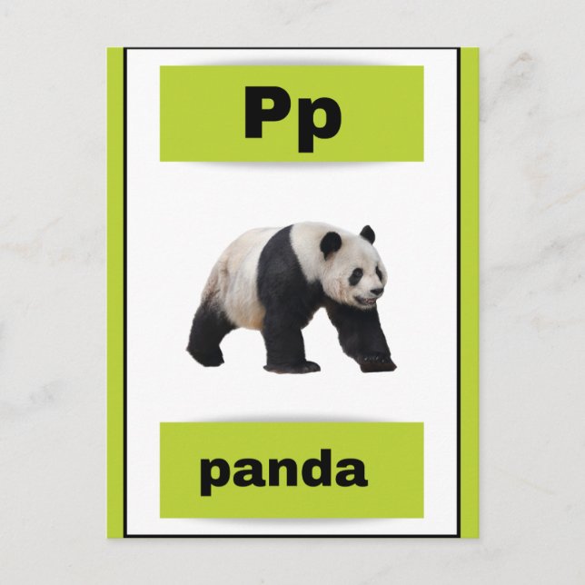 Postal De Festividades cartão alfabético (com imagem real) (Frente)