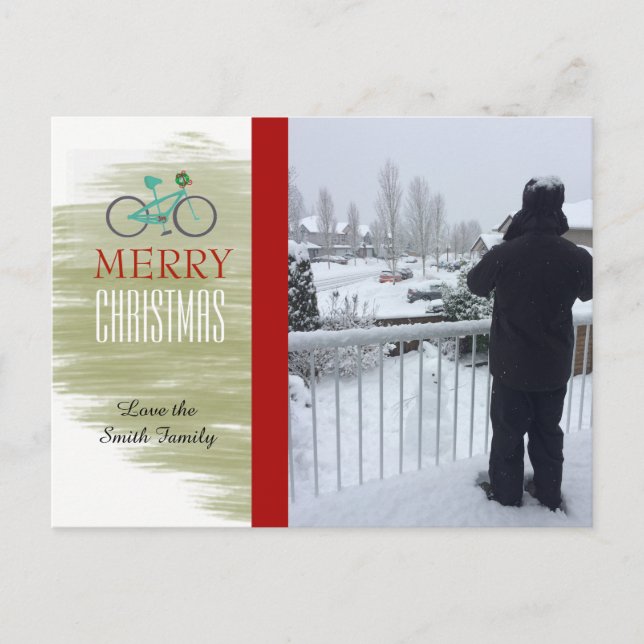 Postal De Festividades Cartão com fotos Bicicleta Holiday (Frente)