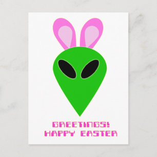 Postal De Festividades Cartão da alienígena da páscoa