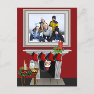 Postal De Festividades Cartão da foto do Natal