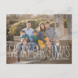 Postal De Festividades Cartão da foto do Natal, foto completa, neve