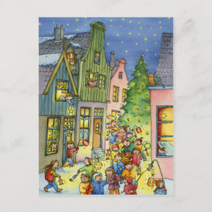Postal De Festividades Cartão das lanternas do Natal