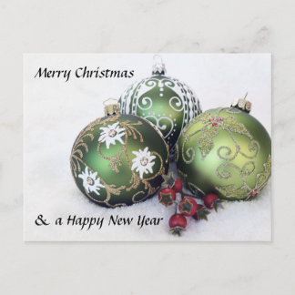 Postal De Festividades Cartão do bauble do Feliz Natal & do feliz ano