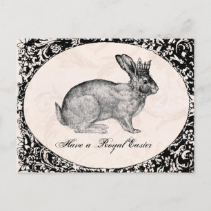 Postal De Festividades cartão do coelhinho da Páscoa do vintage