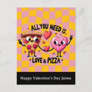 Postal De Festividades Cartão do Dia dos Namorados Pizza Amor