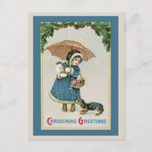 Postal De Festividades Cartão do Natal: Cartão do natal vintage