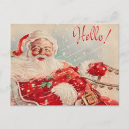 Postal De Festividades Cartão do Natal do papai noel do vintage