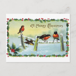 Postal De Festividades Cartão do natal vintage da reprodução