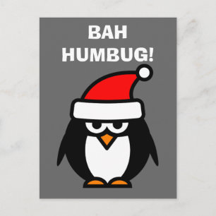 Postal De Festividades Cartão dos desenhos animados do pinguim do Natal